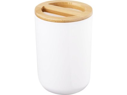 Aqualine SNOW držák kartáčků na postavení, bílá/bambus 7580