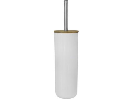 Aqualine SNOW WC štětka na postavení, bílá/bambus 7582