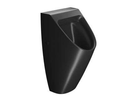 GSI COMMUNITY urinál se zakrytým přívodem vody, Rimless, 31x65cm, černá mat 909726