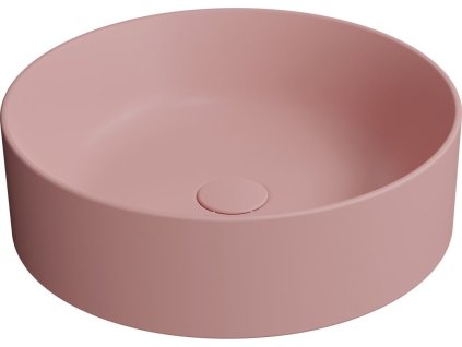 GSI KUBE X keramické umyvadlo na desku, průměr 45cm, blush mat 942724