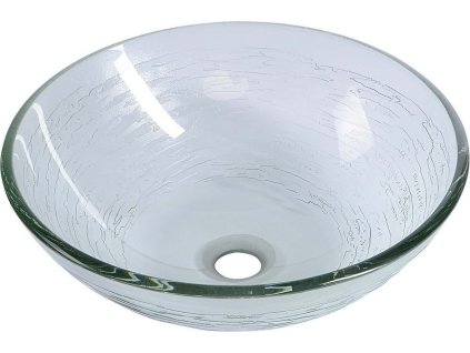 Sapho RIPPLE skleněné umyvadlo na desku Ø 42cm, čirá s motivem 2501-18
