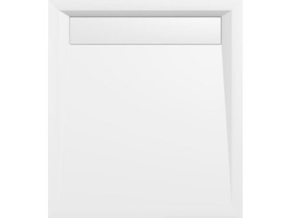 Polysan VARESA sprchová vanička z litého mramoru se záklopem, obdélník 90x80cm, bílá 71606