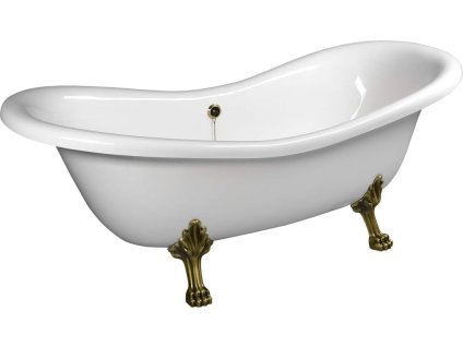 Polysan CHARLESTON volně stojící vana 188x83x69cm, nohy bronz, bílá 38132