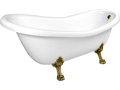 Polysan RETRO volně stojící vana 167, 5x76x71cm, nohy bronz, bílá 42132