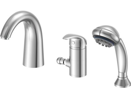 Aqualine KASIOPEA tříprvková baterie na okraj vany, chrom 1107-30
