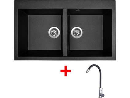 4478363 8596142055319 sinks amanda 860 duo metalblack elasta nerez cerna