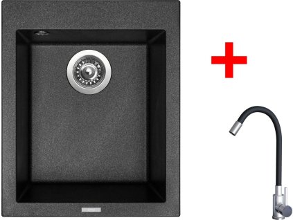 4478297 8596142055036 sinks cube 410 metalblack elasta nerez cerna