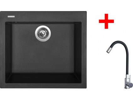 4478299 8596142055043 sinks cube 560 pureblack elasta nerez cerna