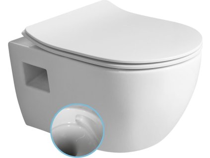 Bruckner LUNA závěsná WC mísa, Vortex Rimless, 35, 5x49cm, bílá 201.331.4