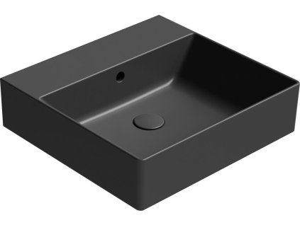 GSI KUBE X keramické umyvadlo 50x47cm, broušená spodní hrana, bez otvoru, černá mat 94309026