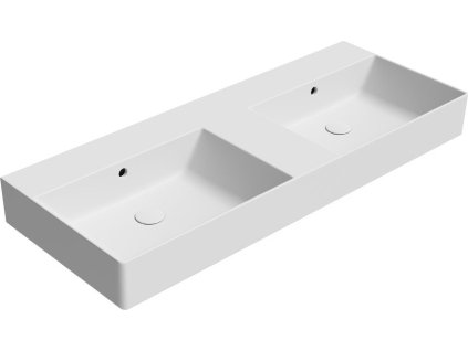 GSI KUBE X keramické dvojumyvadlo 120x47cm, bez otvoru, bílá mat 9425009