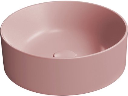 GSI KUBE X keramické umyvadlo na desku, průměr 40cm, blush mat 942624
