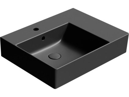 GSI KUBE X keramické umyvadlo 60x47cm, s odkládací plochou vpravo, černá mat 9438126