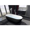 Polysan REDUTA volně stojící vana litý mramor 150x75x58cm, černá/bílá 71974