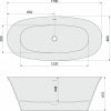 Polysan FLORINA volně stojící vana litý mramor, 170x80x61cm, bílá 93858