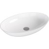 Polysan BANERA OVAL umyvadlo na desku, litý mramor, 60x40cm, bílá 14397
