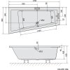Polysan ANDRA L asymetrická vana 170x90x45cm, šedá 81111.30