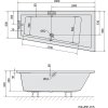 Polysan ANDRA R asymetrická vana 180x90x45cm, šedá 78771.30