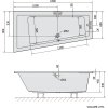 Polysan ANDRA L asymetrická vana 180x90x45cm, bílá mat 72872.11