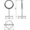 Gedy ANNA kosmetické zrcátko na postavení, Ø 163mm, oboustranné, chrom 211213