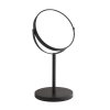 Gedy ANNA kosmetické zrcátko na postavení, Ø 163mm, oboustranné, černá mat 211214