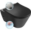 Sapho AVVA CLEANWASH závěsná WC mísa, integrovaná baterie a bidet. sprška, Rimless, 35, 5x53cm, černá mat 100315-110