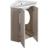 Aqualine ZOJA umyvadlová skříňka rohová 39x74x39 cm, dub platin 50344