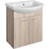 Aqualine ZOJA umyvadlová skříňka 61, 5x74x32, 5cm, dub platin, 2x dvířka 51163