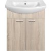 Aqualine ZOJA umyvadlová skříňka 61, 5x74x32, 5cm, dub platin, 2x dvířka 51163
