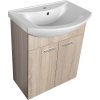 Aqualine ZOJA umyvadlová skříňka 61, 5x74x32, 5cm, dub platin, 2x dvířka 51163