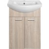 Aqualine ZOJA umyvadlová skříňka 50, 5x74x30cm, dub platin 51057