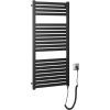 Aqualine TONDI-E elektrické otopné těleso rovné 450x970 mm, 300 W, černá mat DE456T