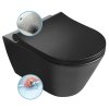 Sapho AVVA CLEANWASH závěsná WC mísa, s bidetovou sprškou, Rimless, 35, 5x53cm, černá mat 100312-110