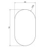 Aqualine VORA zrcadlo s broušenou hranou oválné 40x70cm, CU free 22503