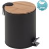 Gedy KENTA odpadkový koš 3l, Soft Close, černá mat/bambus 1309