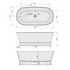 Polysan DELONIX volně stojící vana litý mramor 170x84x61, 5cm, bílá 92130