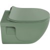Sapho BRILLA závěsná WC mísa, Rimless, 36, 5x53cm, zelená mat 100614-128