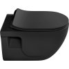 Sapho BRILLA závěsná WC mísa, Rimless, 36, 5x53cm, černá mat 100614-110