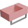 GSI KUBE X keramické umývátko 40x23cm, bez otvoru, pravé/levé, blush mat 9484024
