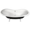 Polysan CHARLESTON volně stojící vana 188x83x69cm, nohy bílé, černá/bílá 72959