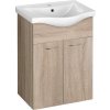 Aqualine KERAMIA FRESH umyvadlová skříňka 51, 1x74x34cm, dub platin 50058