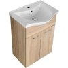 Aqualine KERAMIA FRESH umyvadlová skříňka 51, 1x74x34cm, dub platin 50058