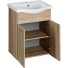 Aqualine KERAMIA FRESH umyvadlová skříňka 51, 1x74x34cm, dub platin 50058
