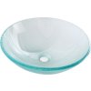 Sapho ICE skleněné umyvadlo na desku Ø 42cm, čirá s pískováním 2501-04