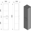 Aqualine ZOJA/KERAMIA FRESH skříňka vysoká 30x140x25cm, bílá 51155