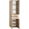 Aqualine ZOJA/KERAMIA FRESH skříňka vysoká se zásuvkami 50x184x29cm, dub platin 51296