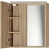 Aqualine ZOJA/KERAMIA FRESH galerka s LED osvětlením, 60x60x14cm, levá, dub platin 45027