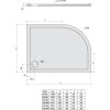 Polysan RENA R sprchová vanička z litého mramoru, čtvrtkruh 90x80cm, R550, pravá, bílá 72891