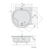 Polysan ROYAL CORNER kulatá vana s konstrukcí 173x173x49cm, bílá 74211