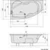 Polysan MAMBA L asymetrická vana 170x100x44cm, bílá 76111